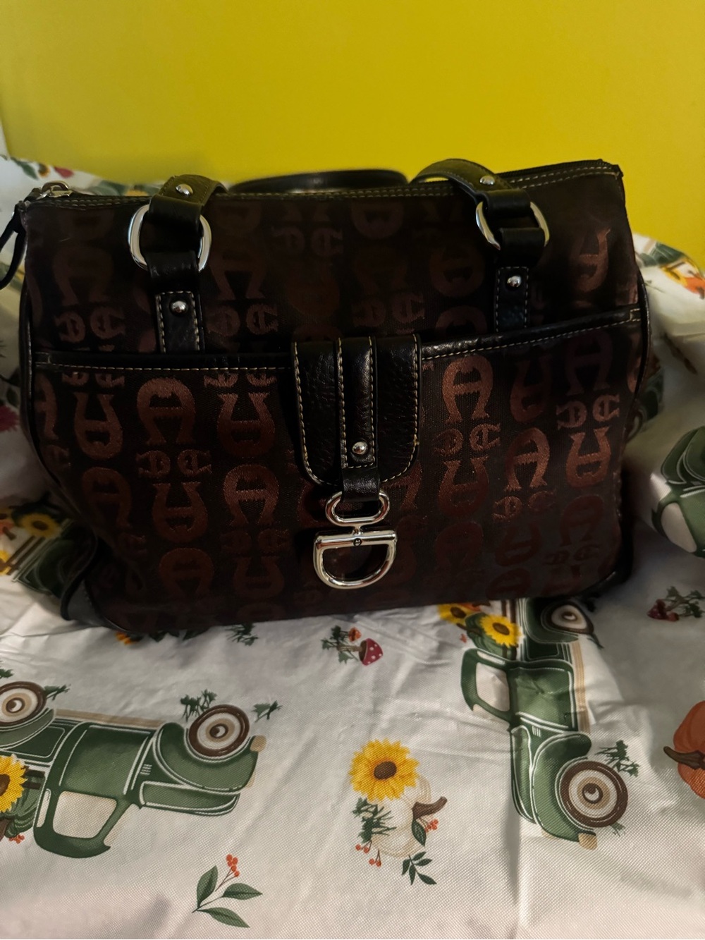 Etienne Aigner Brown Logo Satchel